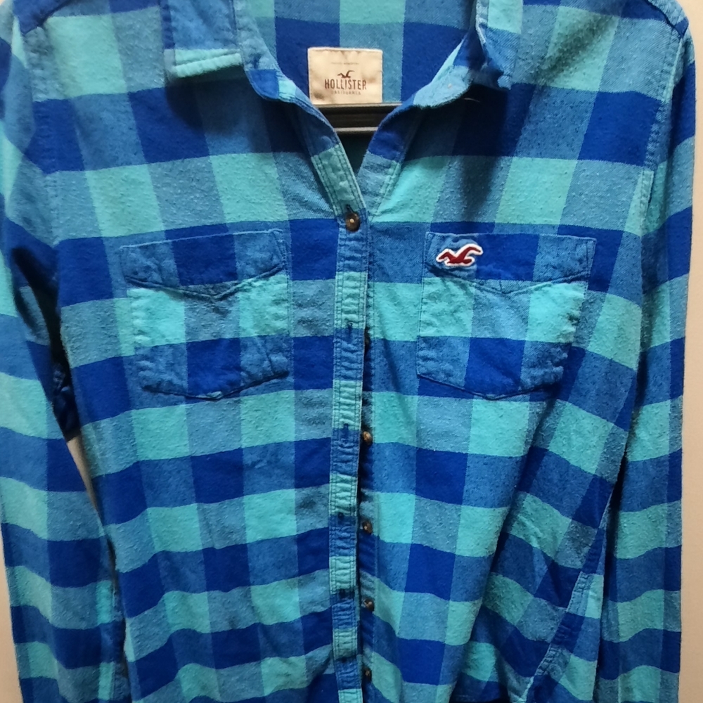Hollister blue plaid